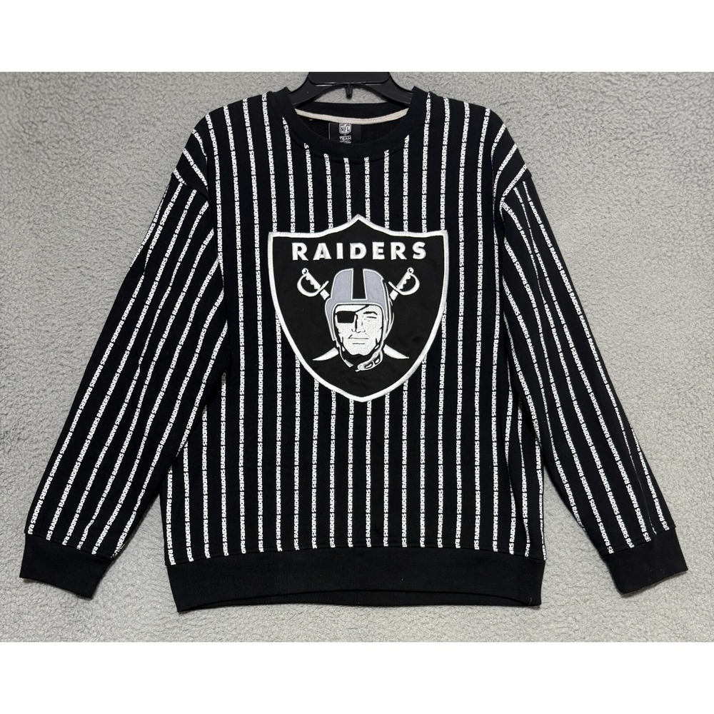 NFL Team Apparel Las Vegas Raiders Pullover Fleece sweater all over print size M